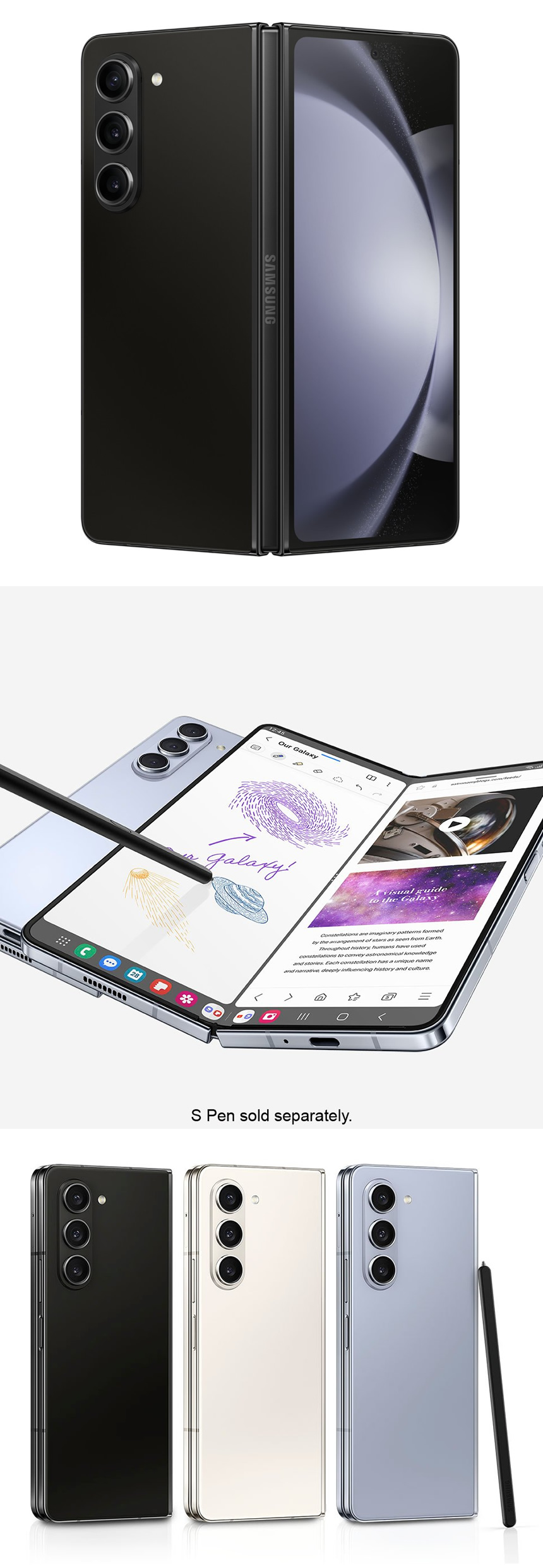 Samsung Galaxy Z Fold5 5G angles