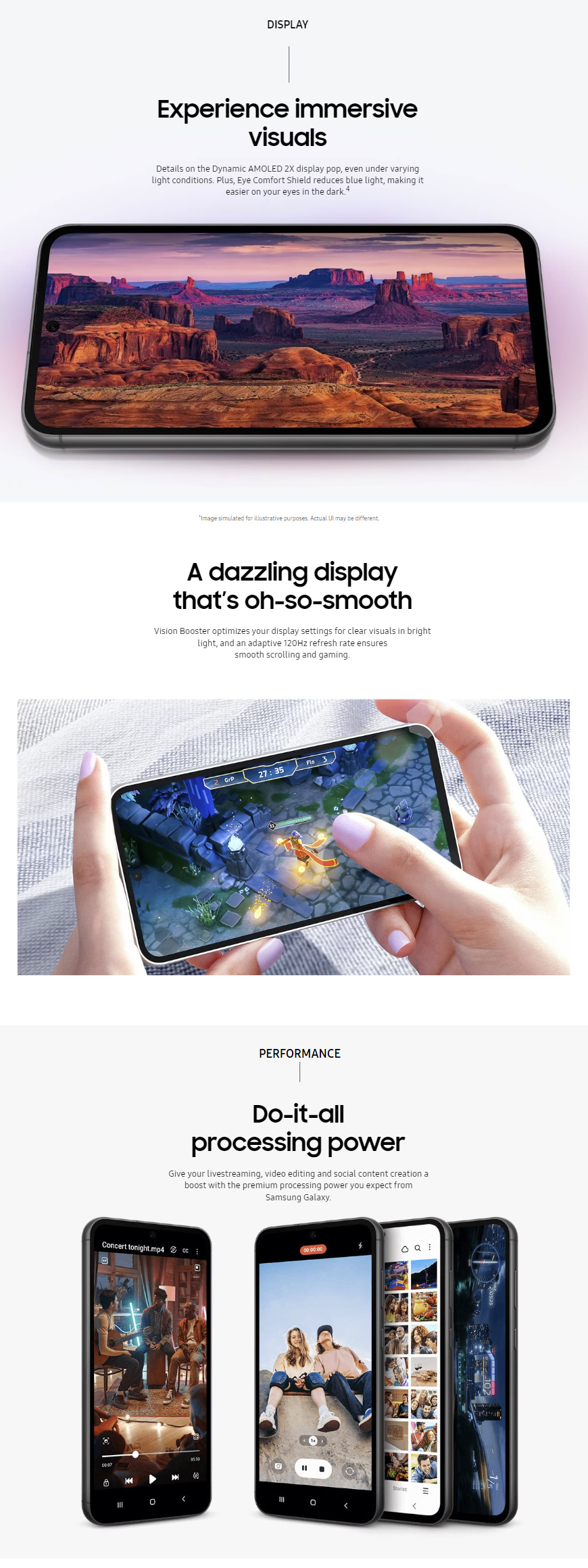 Samsung Galaxy S23 FE display and speed