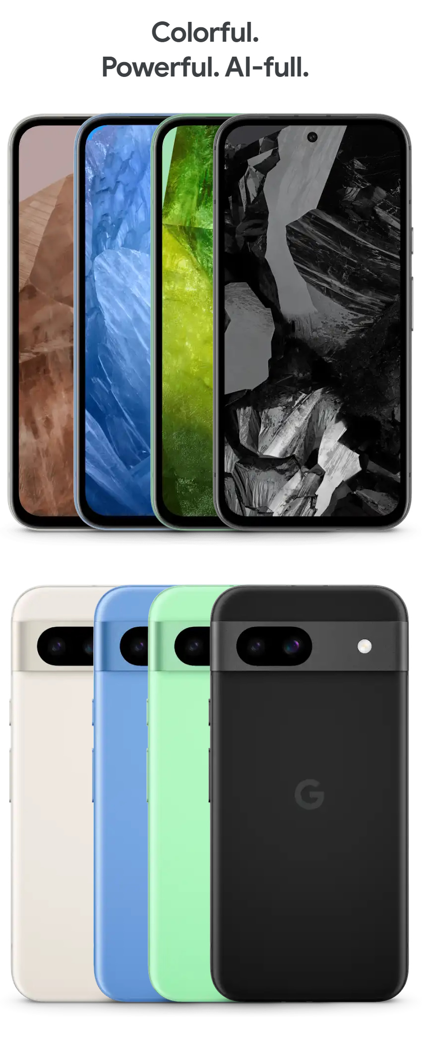 Google Pixel 8a colors and images