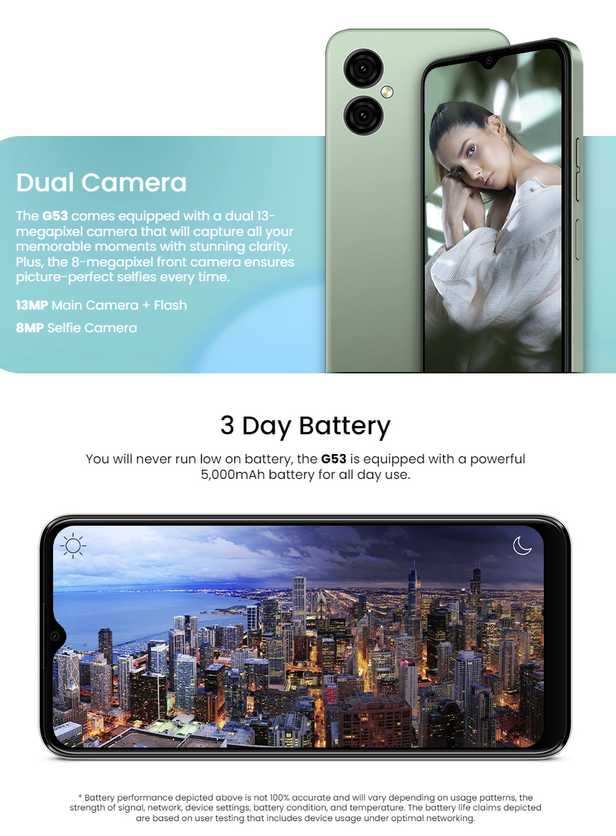 BLU G53 camera features